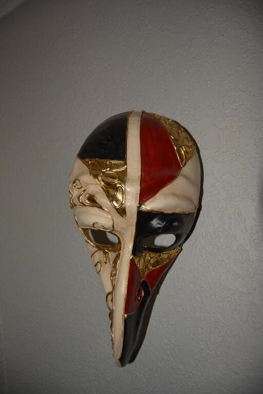 Masquerade Red White and Black Mask