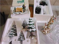 Dept 56 Christmas Items- Trees, Bench and more