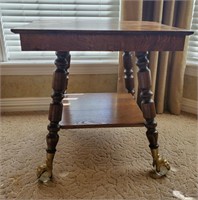 WOW! Fabulous Antq Claw Foot Side Table!