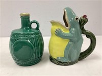 Ceramic Decanter and Frog Pitcher
