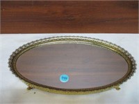 Round Mirrored Dresser Tray