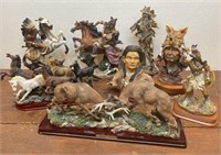 8 Native American Indian figures on bases *some