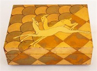 Art Deco Style Gazelle Lacquer Box and Cover