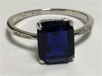Sterlign Silver Sapphire Ring