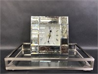 Tempered Glass Tray & At Home Clock