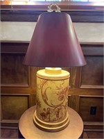 Red & Cream Tole Table Lamp