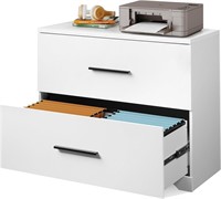 (READ)DEVAISE 2 Drawer Wood File Cabinet  White