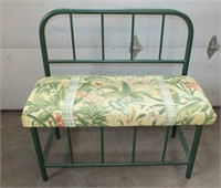 METAL PATIO BENCH WITH CUSHION