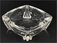 Vintage heavy cut crystal glass ashtray