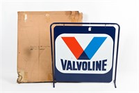 VALVOLINE D/S PAINTED METAL CURB SIGN/ NOS / BOX