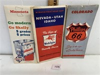 3 Vintage Road Maps