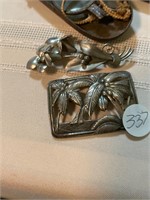 Pair of Sterling Brooches