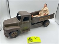 VINTAGE ARMY TRANSPORT TRUCK WITH ARMY MAN BY BUDD