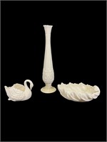 3- Lenox Ivory Porcelain Items