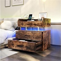TC-HOMENY LED Nightstand with Voice-Activated Mod