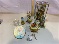Bird Figurines & stained Glass