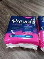 2 packs  of 20 count moderate absorbency prevail