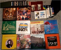 Assortment of Vinyls and VCRs
