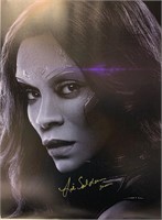 Autograph Avengers Endgame Zoe Saldana Poster