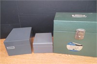 3 Metal File Boxes