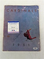 Musial Auto 1951 STL Cardinals Yearbook W/ PSA COA