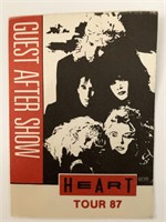 Heart '87 Tour Guest After Show Pass