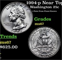 1994-p Washington Quarter Near Top Pop! 25c Graded