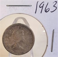 1963 Elizabeth II Canadian Silver Dime