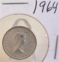 1964 Elizabeth II Canadian Silver Dime