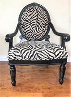 Haverty's Wide Based Zebra Print Chair