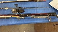 Three surf fishing rods, and one Master 308BK