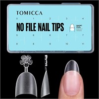 TOMICCA Short Oval Nail Tips  Soft Gel Nail Tips