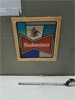 Budweiser faux stained glass wall hanging.