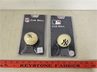 (2) Cue Balls - (1) New York Yankees / (1)