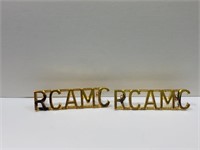 RCAMC  Brass Shoulder Titles