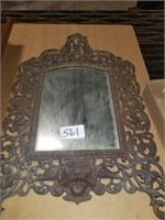 VIntage cast iron Beveled Mirror