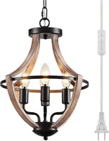 Chandelier 4 Light Farmhouse with ON/Off