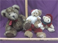 Lot of 3 Christmas Bears