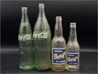 Barq’s and Coca-Cola Soda Bottles 12” Tall and
