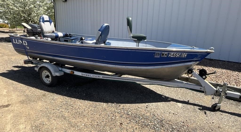1989 Lund 16' rebel boat with a 25hp mariner and