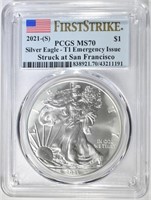 2021-(S) ASE T-1 EMERG ISSUE PCGS MS-70 1ST STRIKE