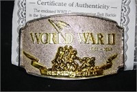 Gold Plated WWII Belt Buckle #15282