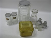 Assorted Vintage Glass Containers & Shakers