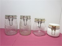 4 VTG Glass Fruit 1 Liter Canisters with Bail 1