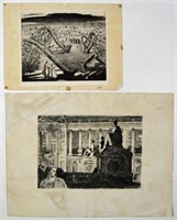 LOT 2 ETCHINGS 1 BENJAMIN RUBIN SIGNED