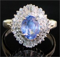 Platinum 2.64 ct GIA Sapphire & Diamond Ring