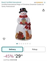 SNOWMAN COOKIE JAR (OPEN BOX, NEW)