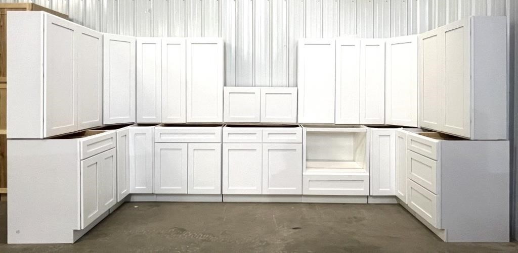 Arcadia White Solid Wood Premium Kitchen Cabinets