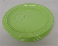 Fiesta Post 86 snack plate lot of 5, chartreuse