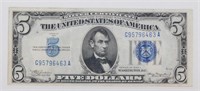 $5 1934-A Silver Certificate - Nice Bright XF-AU